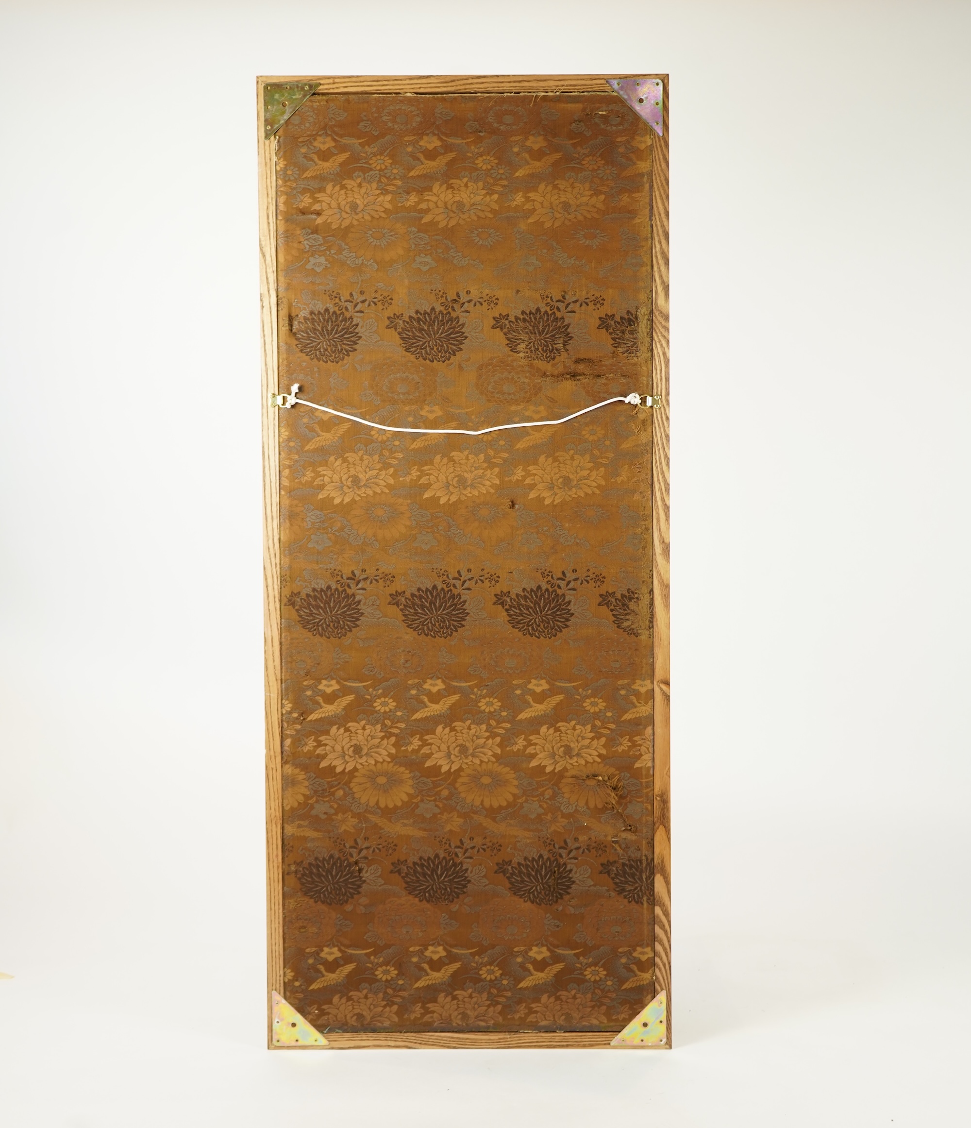 A Japanese embroidered silk picture of Kinkaku-ji, 'Temple of the Golden Pavilion' in Kyoto, Meiji period (1868-1912)